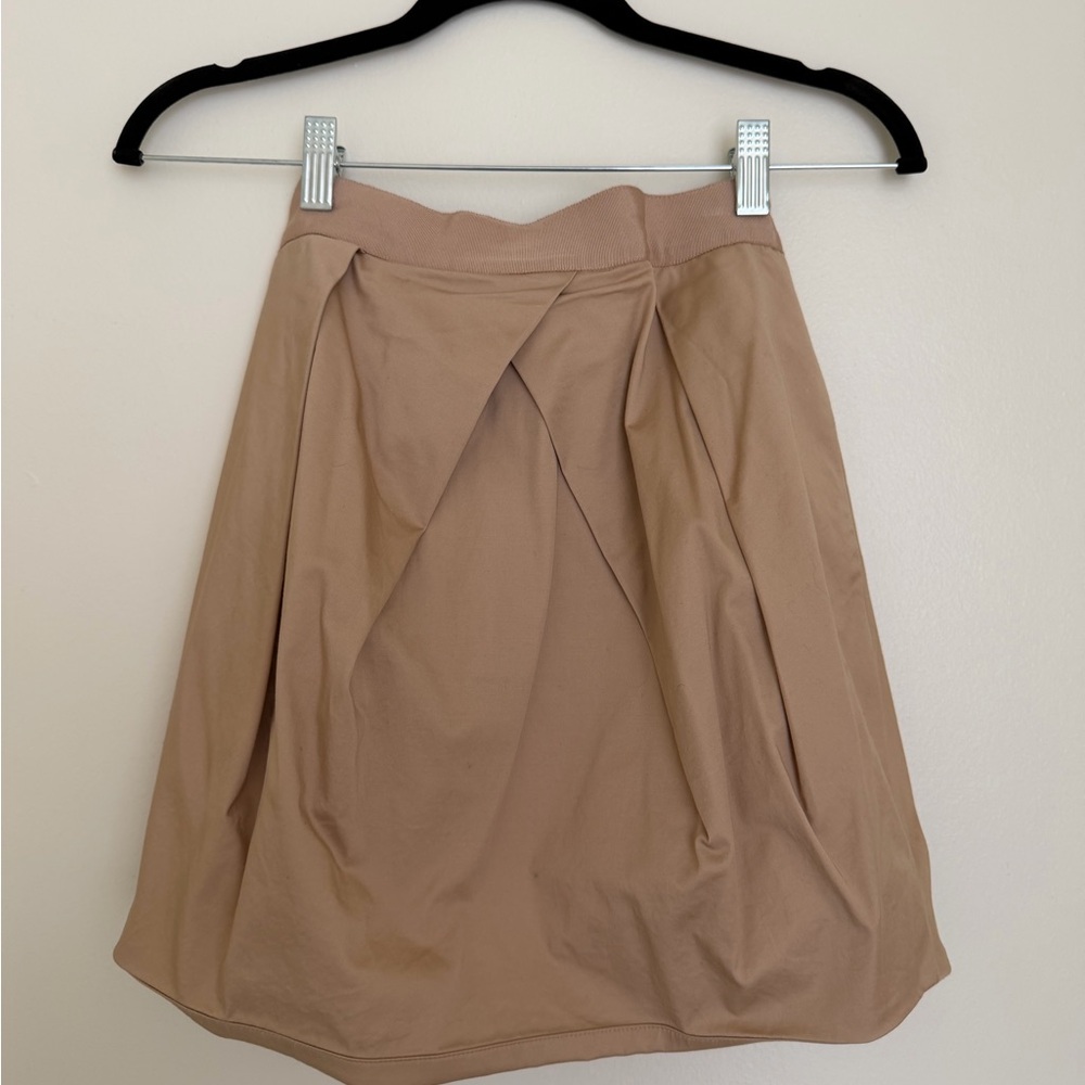 J. Crew Camel Pleated Bubble Skirt
